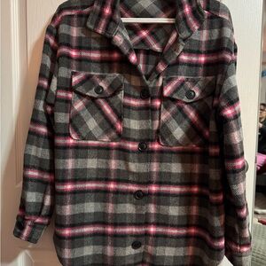 Plaid Button-Up Jacket